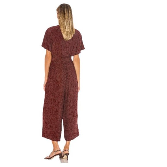 Revolve | Rails Jet Spotted Crop Wide Leg Jumpsuit In Rust Spotted - Picture 7 of 12